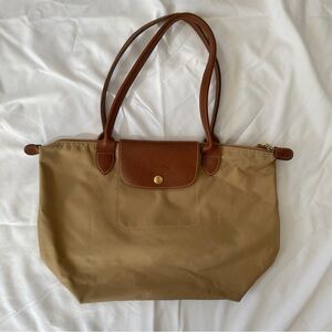 Longchamp Tan and Brown Tote Bag